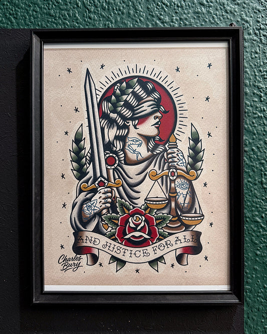 Lady Justice - Tattoo Art Print