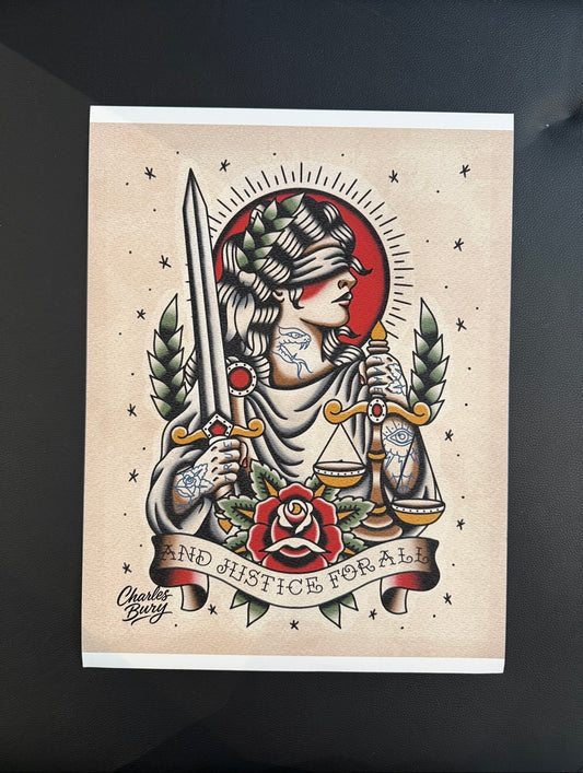 Lady Justice - Tattoo Art Print