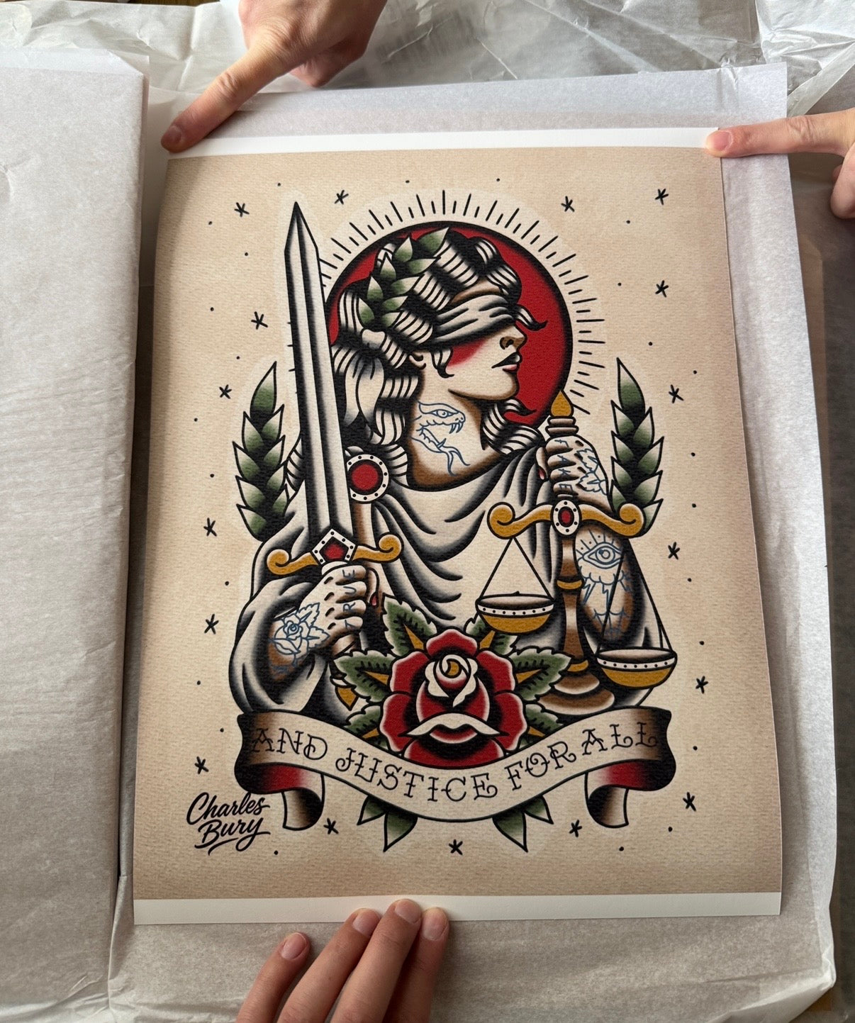 Lady Justice - Tattoo Art Print